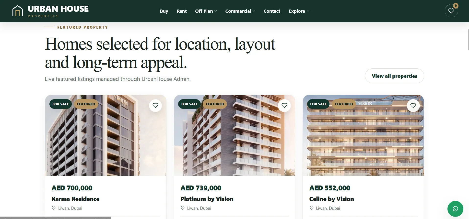 Urban House Properties — Dubai Real Estate Platform