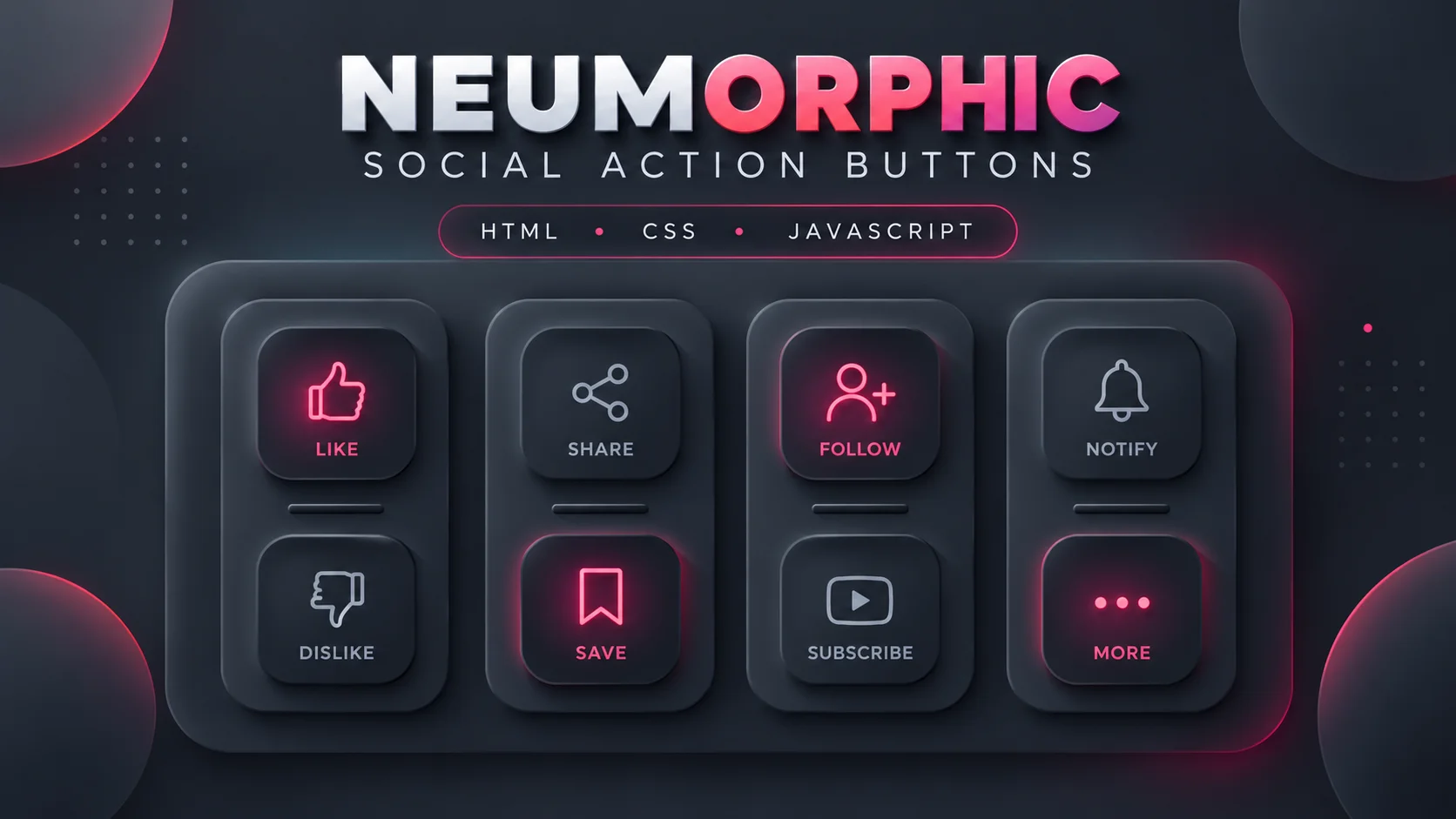 Neumorphic Social Action Buttons