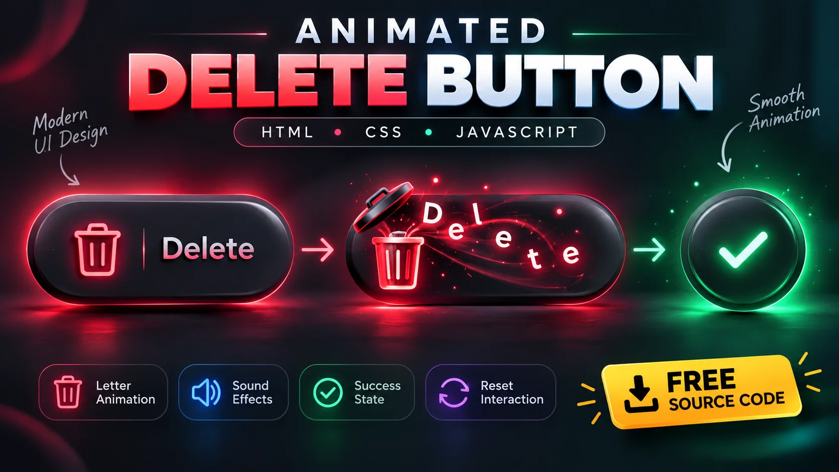 Animated Delete Button Microinteraction